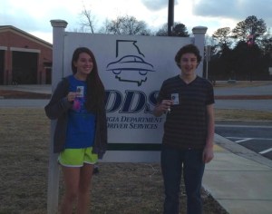 Drew and his friend Madison celebrate their Learner's Permits in January of 2014.